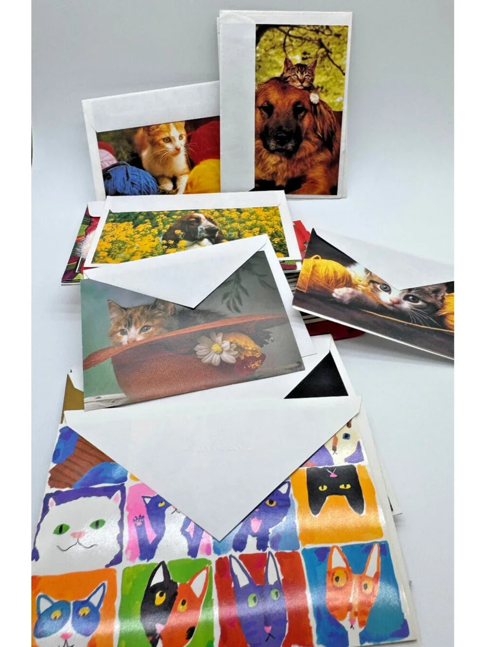 Large Variety of (38) Cute Cat Greeting Cards & Envelopes + Others - Christmas++